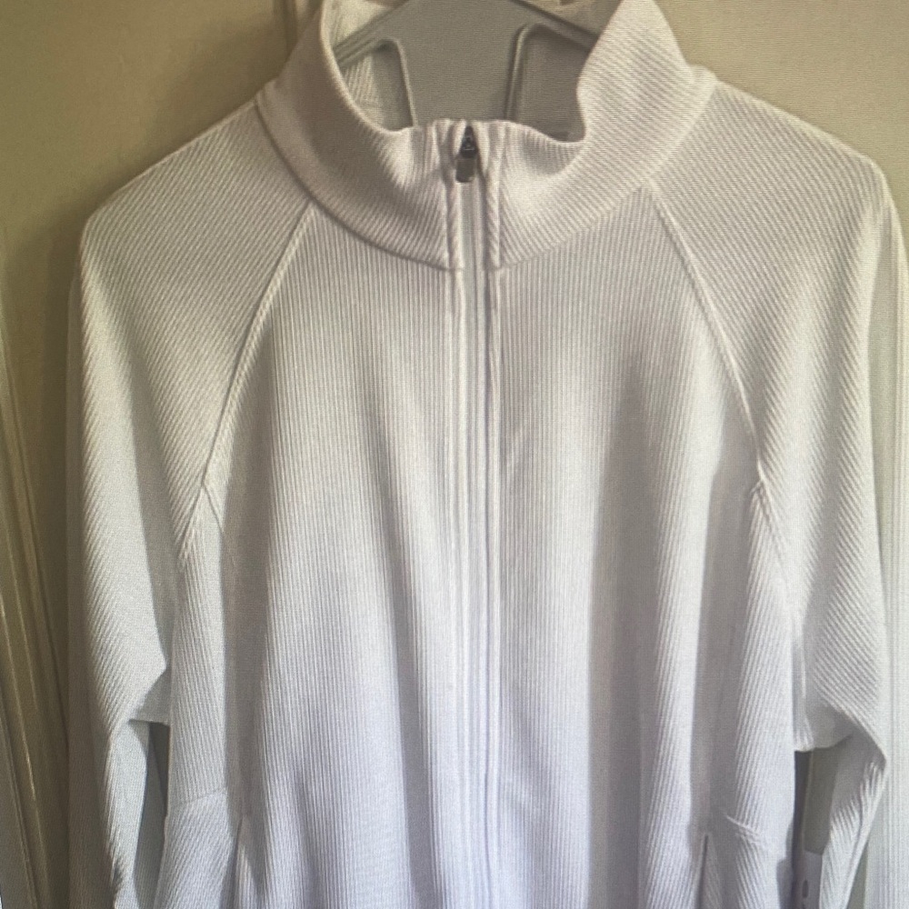 Athleta White Full-Zip Lightweight Jacket